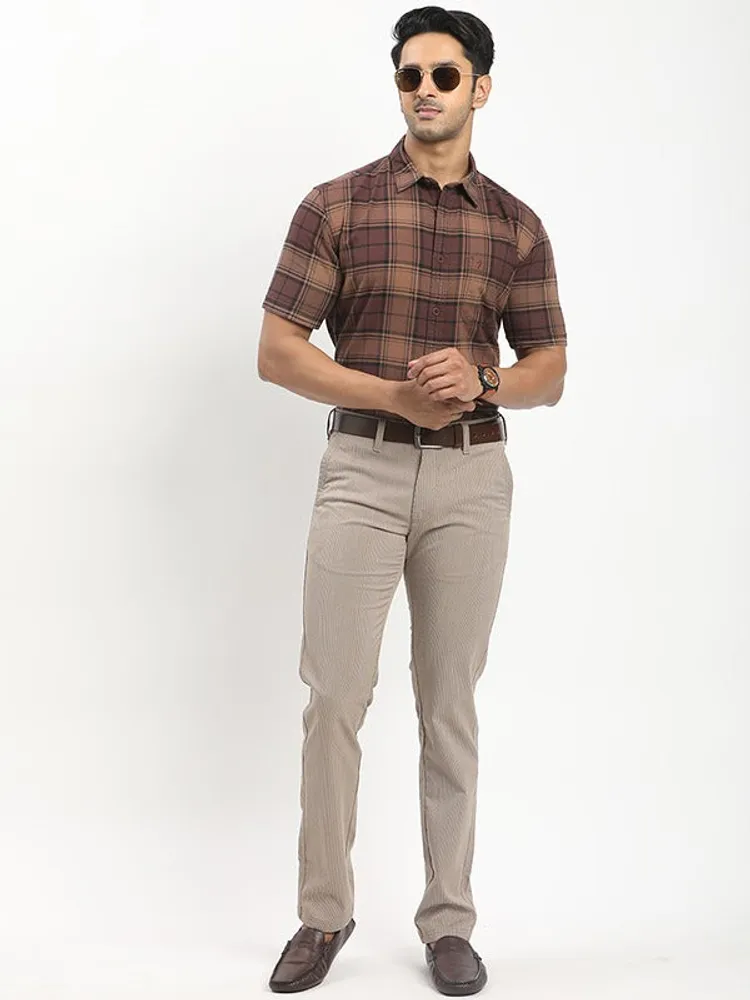 Men Brooklyn Fit Polyester Blend Trouser
