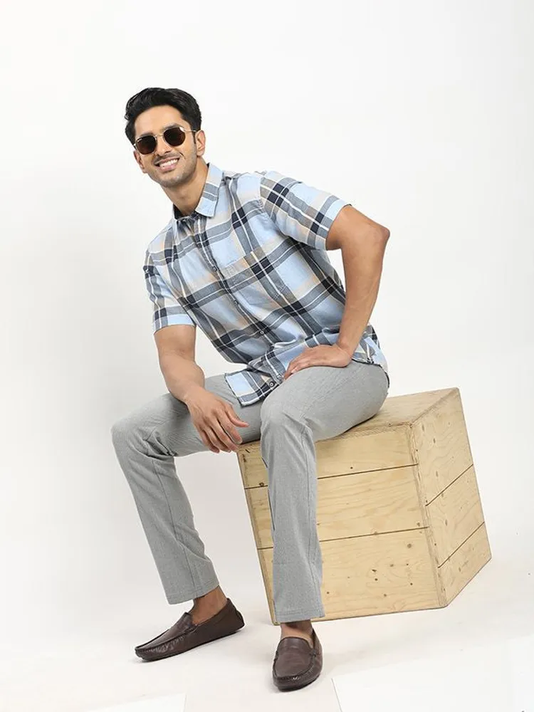 Men Brooklyn Fit Polyester Blend Trouser