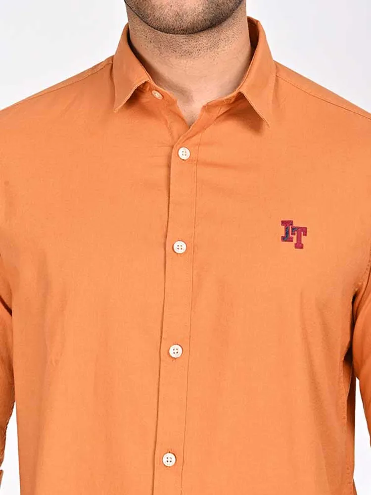 Men Solid Full Sleeve Cotton Shirt