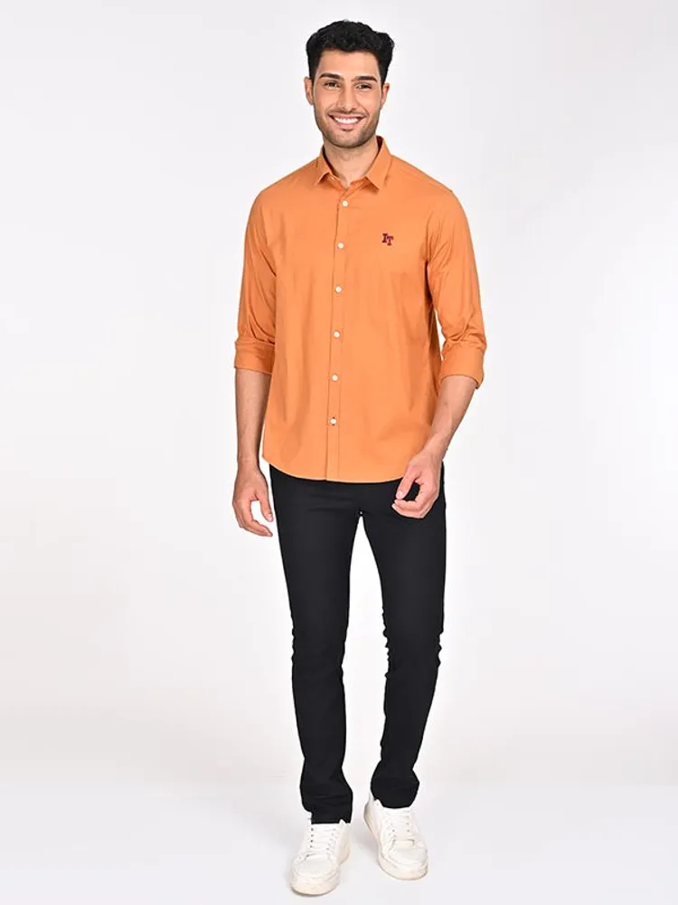 Men Solid Full Sleeve Cotton Shirt