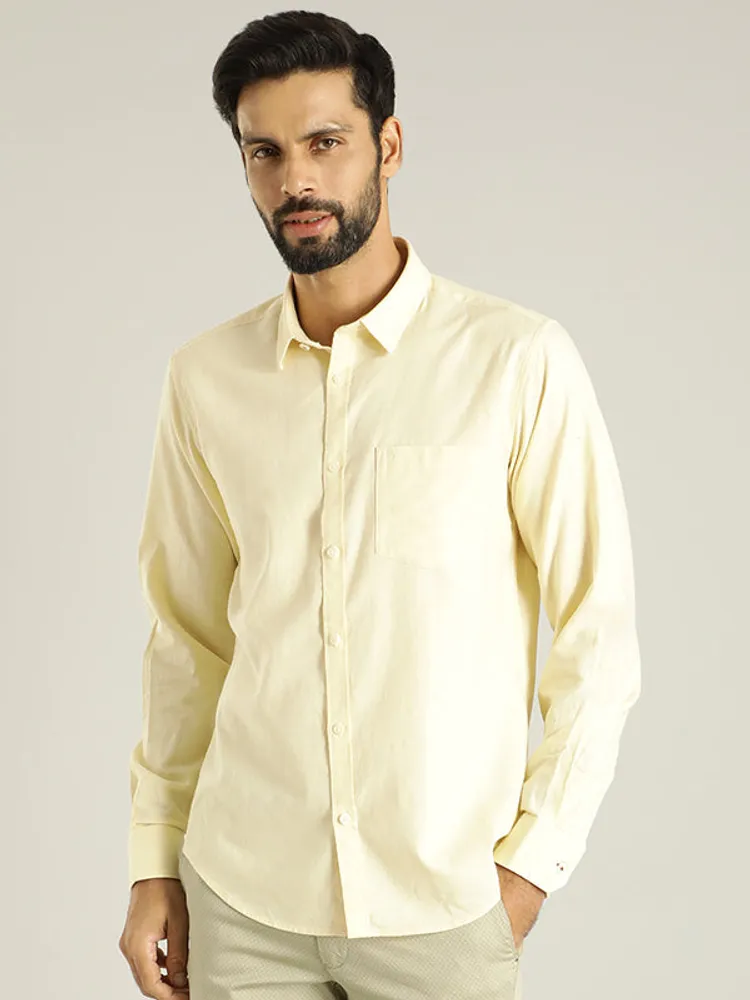 Men Solid Full Sleeve Cotton Shirt