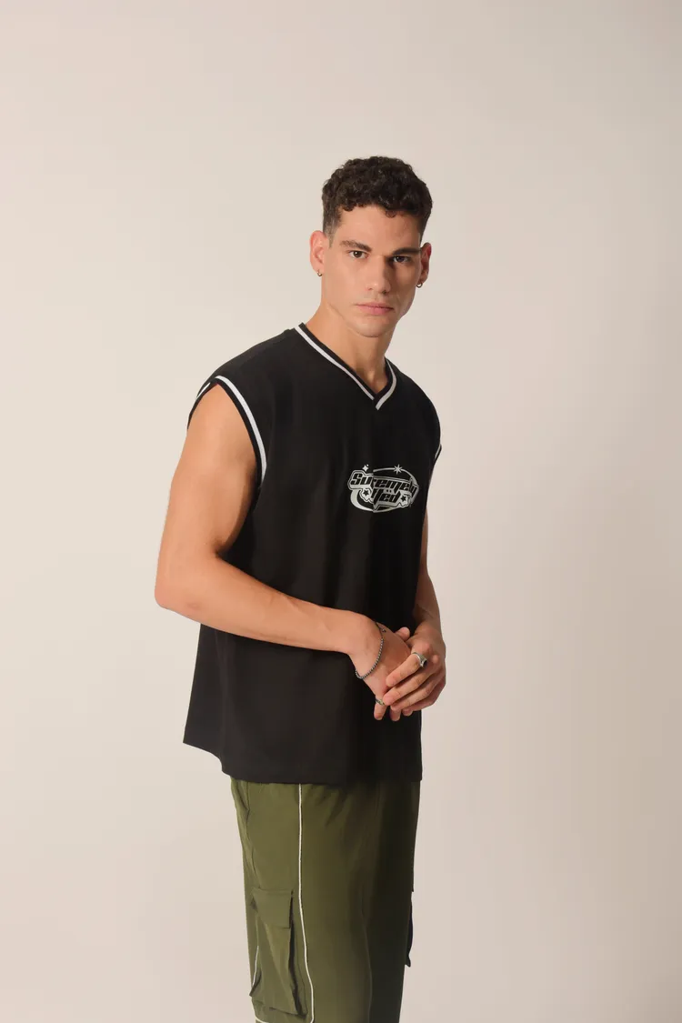 Cotton Oversized Basketball Vest for Men