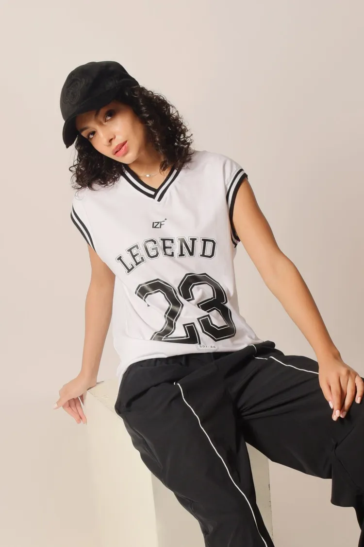 Graphic printed basketball style vest for Women