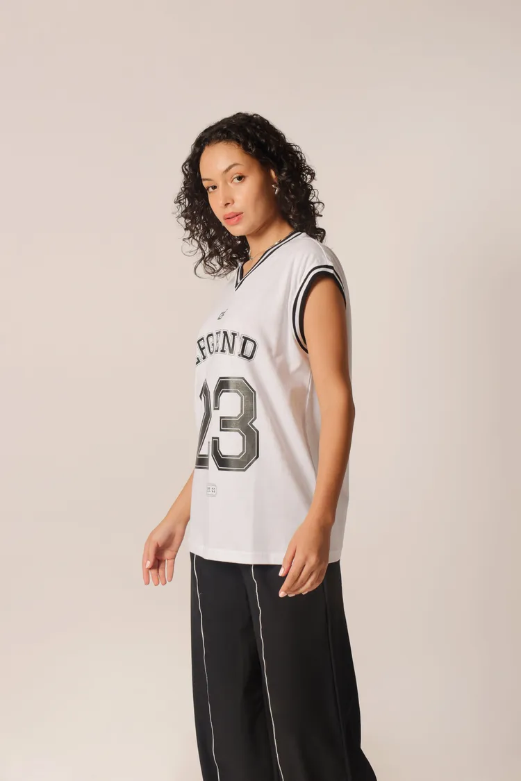 Graphic printed basketball style vest for Women