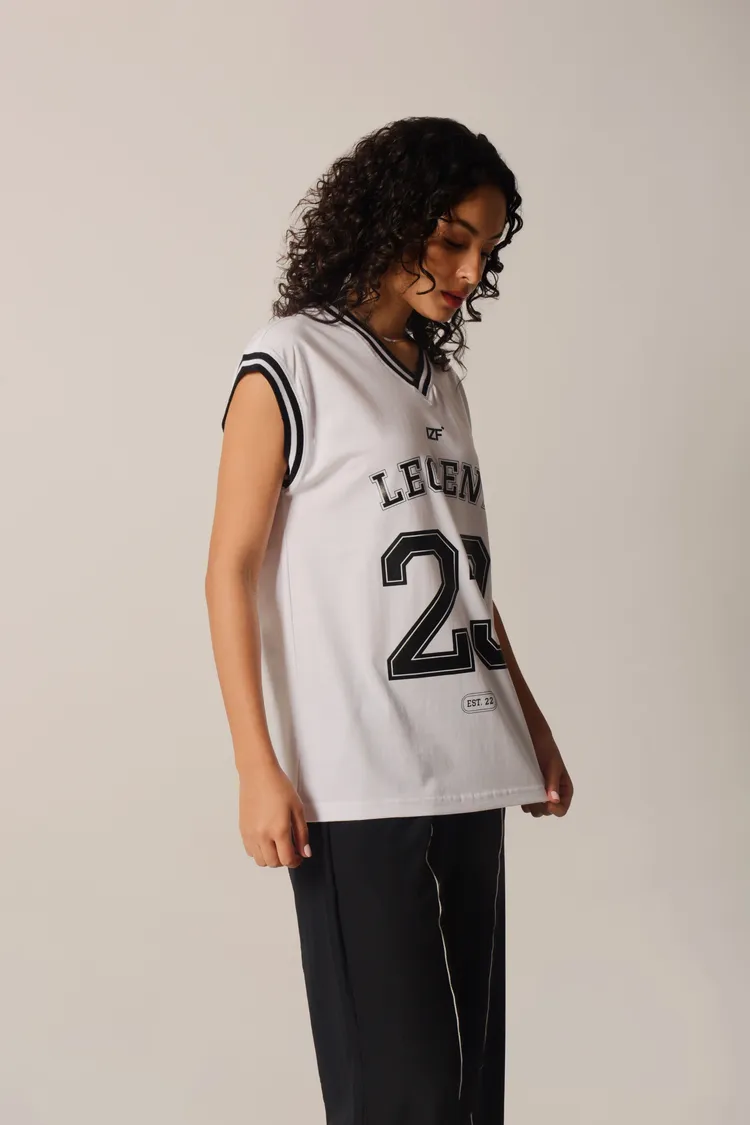 Graphic printed basketball style vest for Women