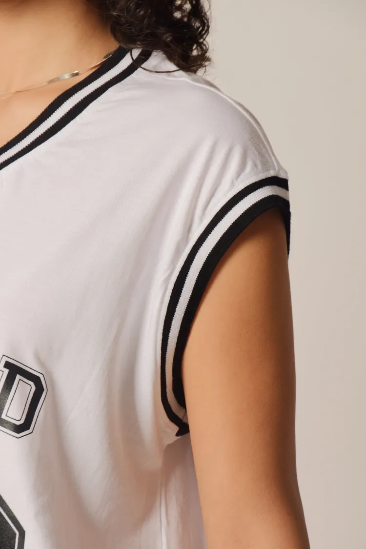 Graphic printed basketball style vest for Women