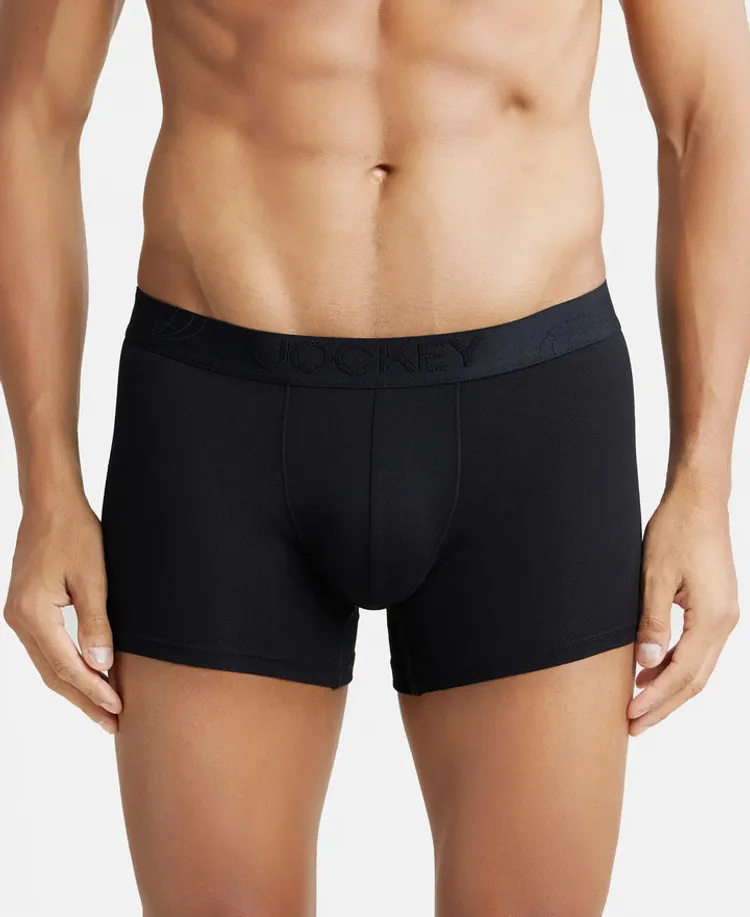 Tencel Micro Modal Cotton Elastane Stretch Solid Trunk with Natural StayFresh Properties - Black