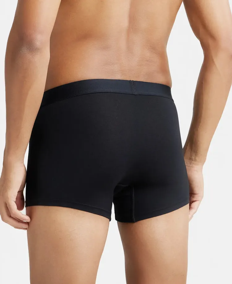 Tencel Micro Modal Cotton Elastane Stretch Solid Trunk with Natural StayFresh Properties - Black