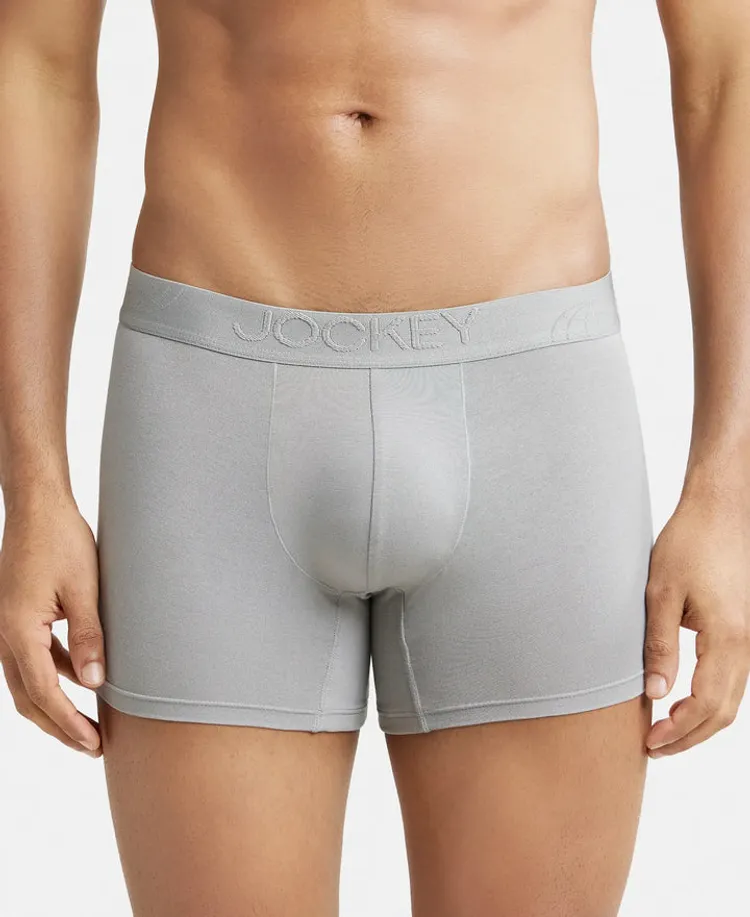 Tencel Micro Modal Cotton Elastane Stretch Solid Trunk with Natural StayFresh Properties - Bright Light Grey