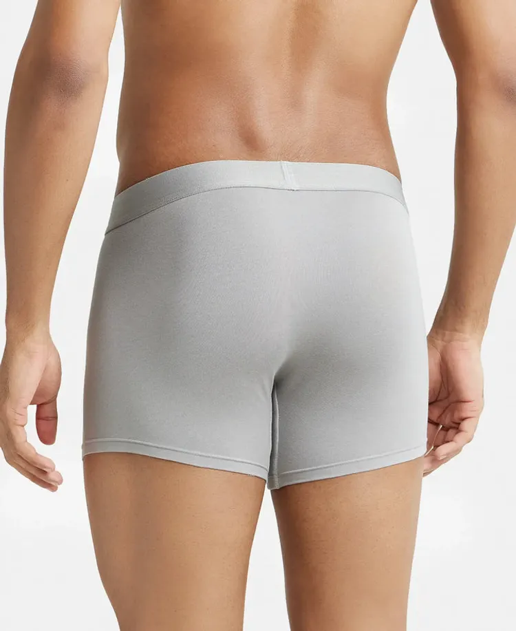 Tencel Micro Modal Cotton Elastane Stretch Solid Trunk with Natural StayFresh Properties - Bright Light Grey