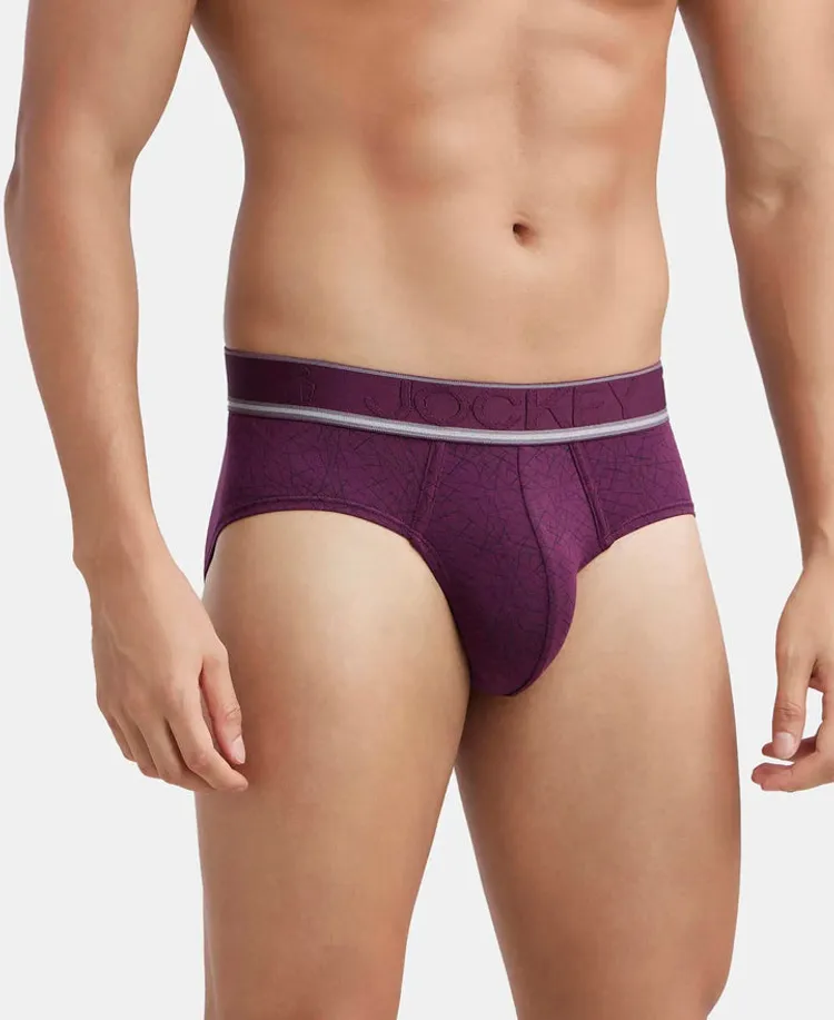Tencel Micro Modal Elastane Stretch Printed Brief with Natural StayFresh Properties - Potent Purple
