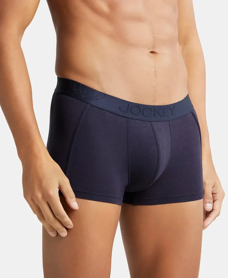 Tencel Micro Modal Cotton Elastane Stretch Solid Trunk with Natural StayFresh Properties - True Navy