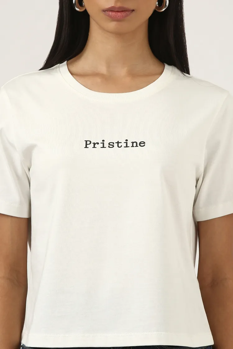 Ecru "Pristine" Printed T-shirt