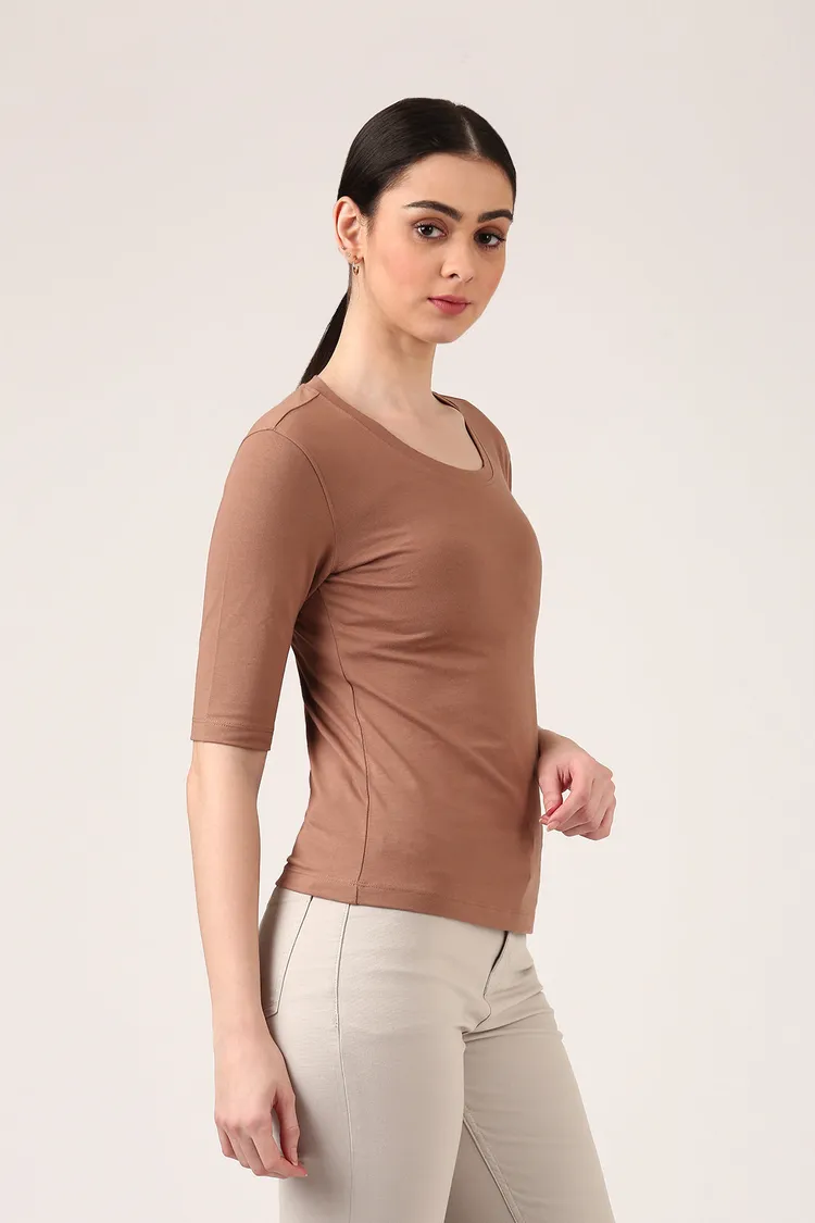 Terracotta Luxe 3/4 Sleeve Top