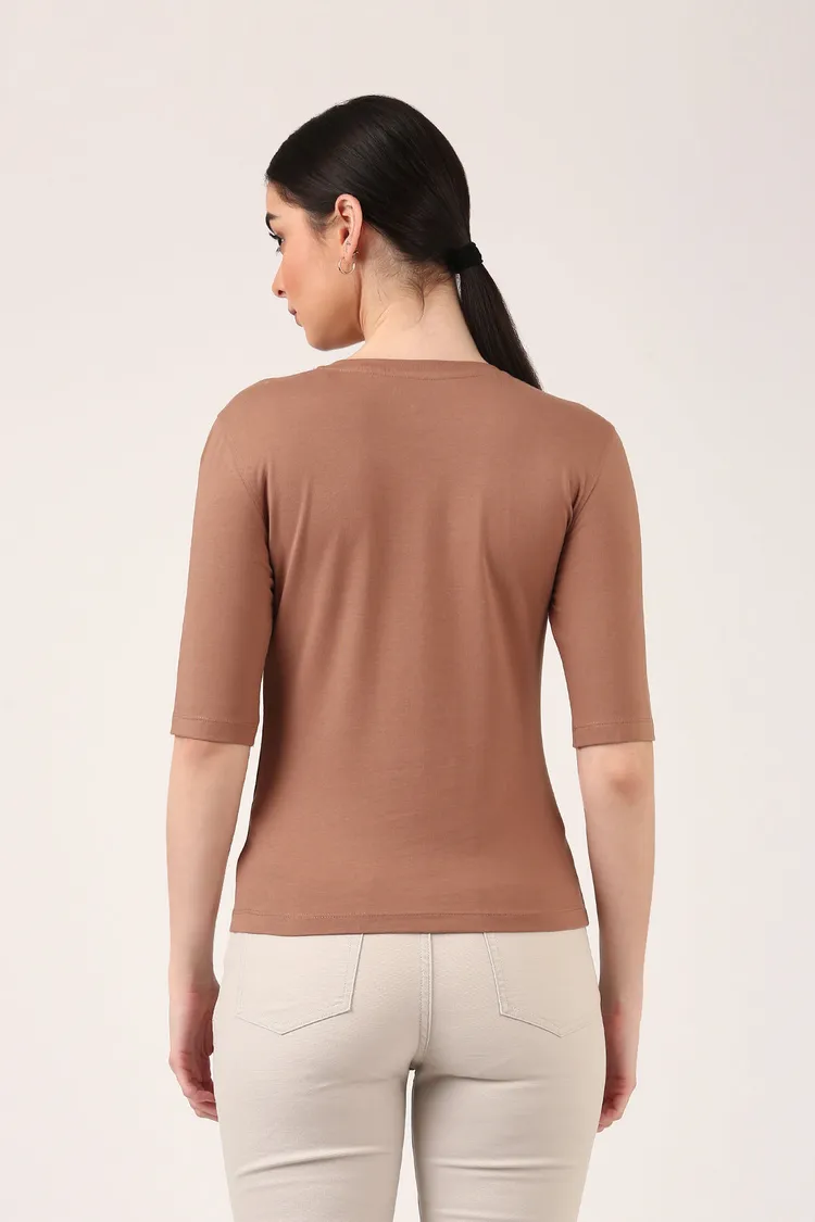 Terracotta Luxe 3/4 Sleeve Top