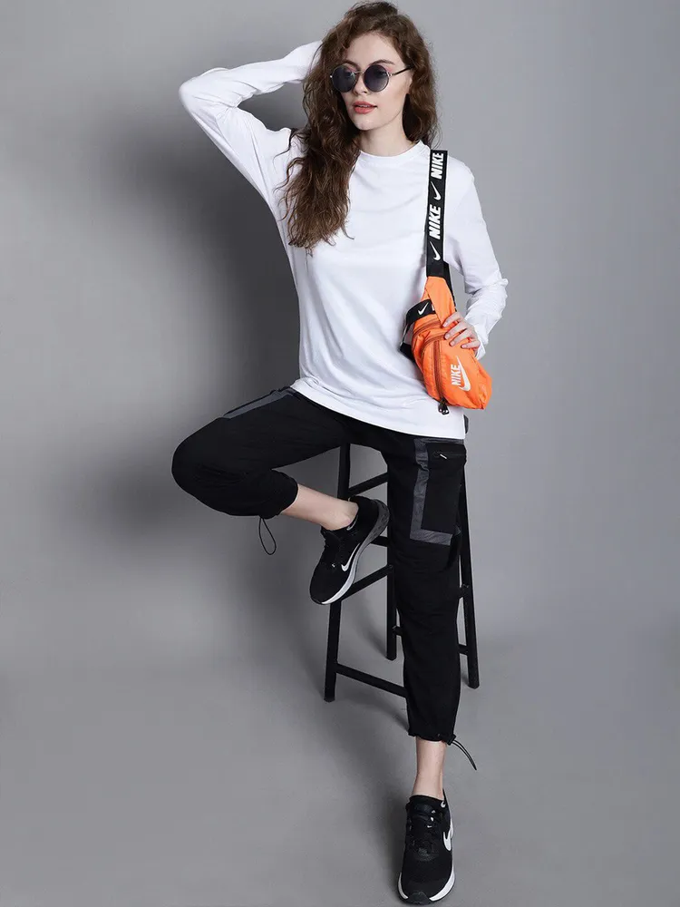 White Plain Full Sleeve Regular Fit T-Shirt