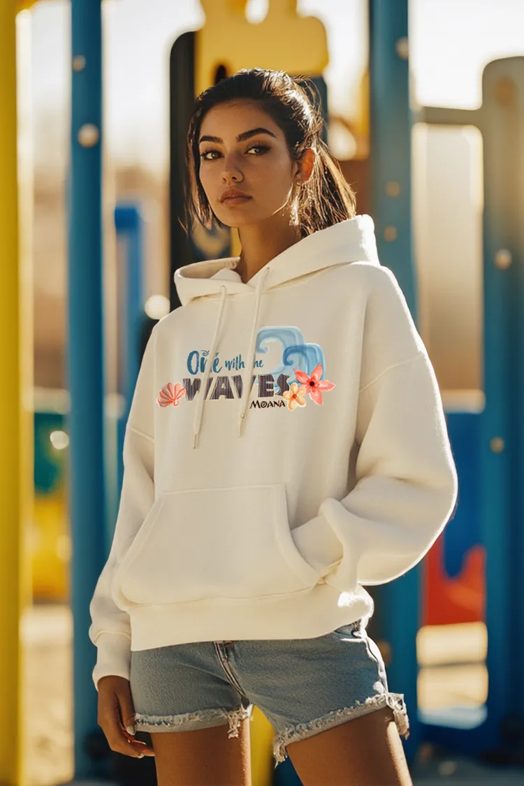 Moana Printed Marshmellow Oversized Hoodie