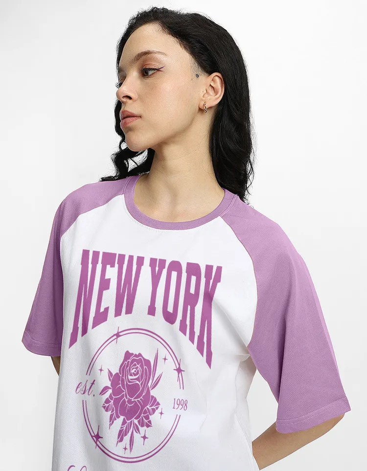 New York White Oversized Graphic T-Shirt