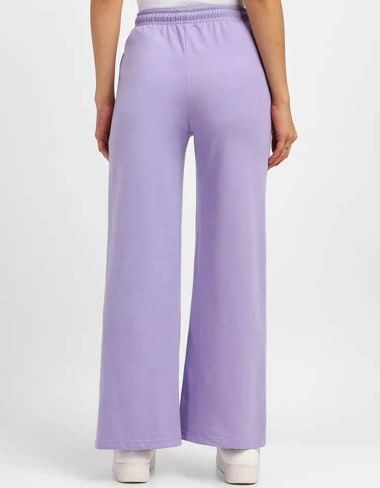 Lilac Plain Wide Leg Track Pant