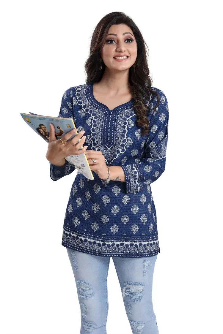 Bright as Summer Cool Printed Short Kurti Tunic Top