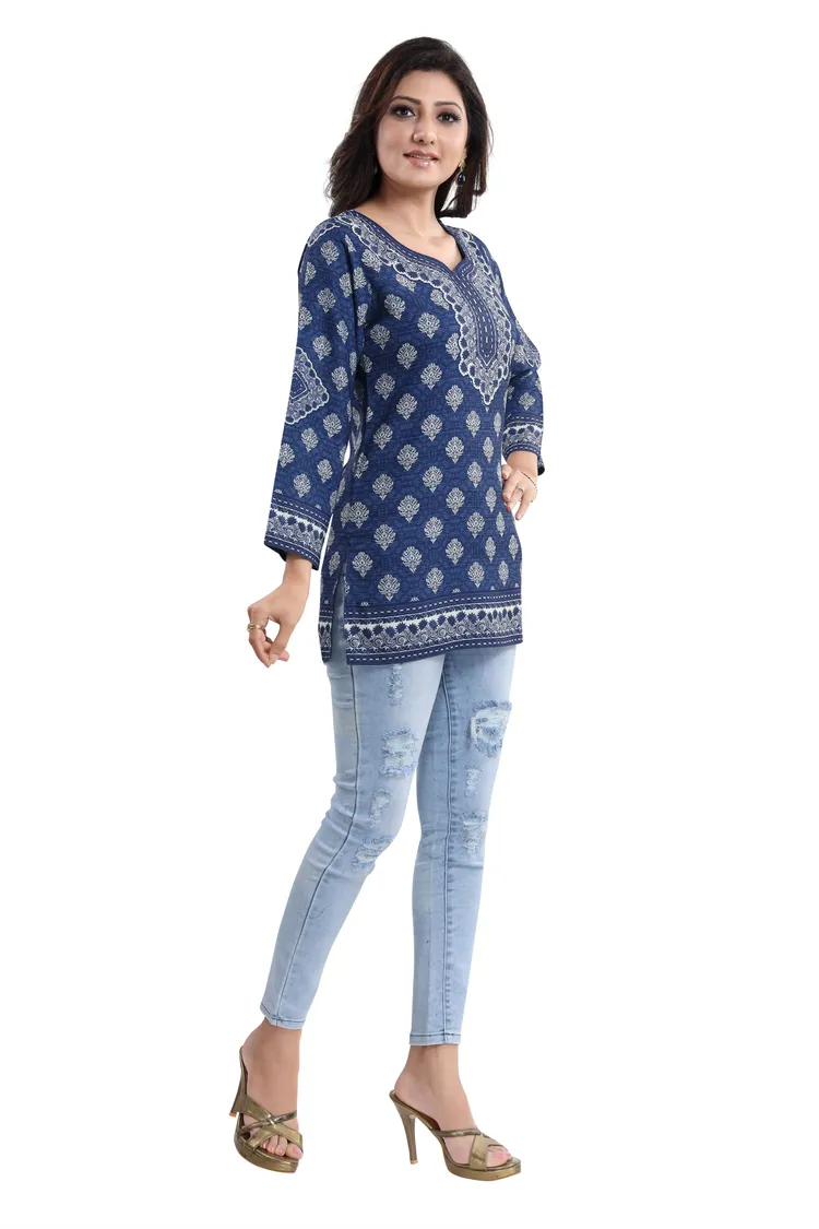 Bright as Summer Cool Printed Short Kurti Tunic Top