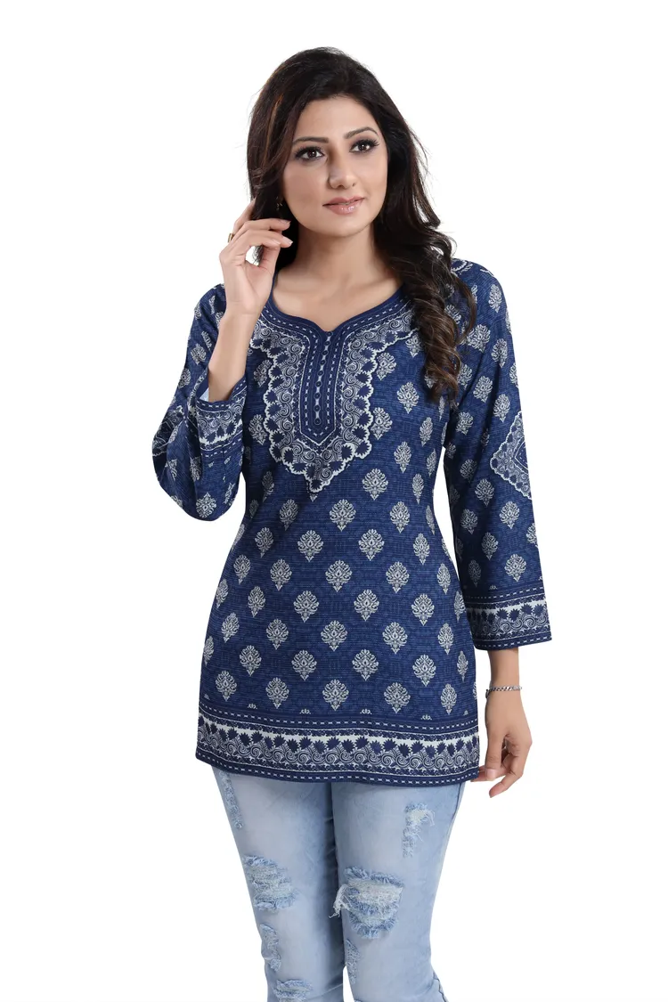 Bright as Summer Cool Printed Short Kurti Tunic Top