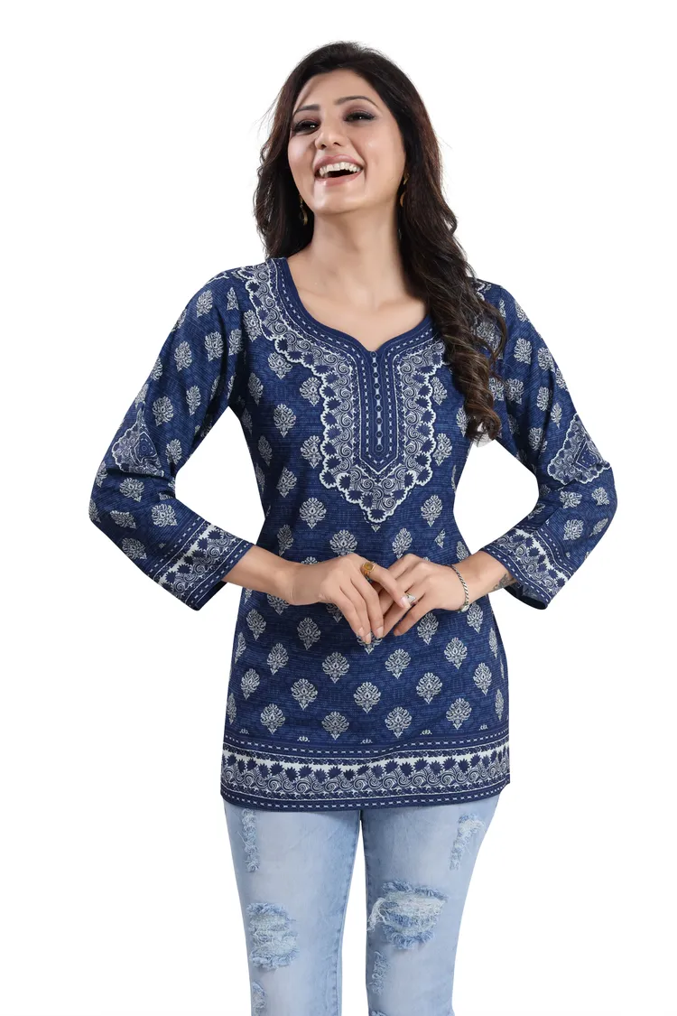 Bright as Summer Cool Printed Short Kurti Tunic Top