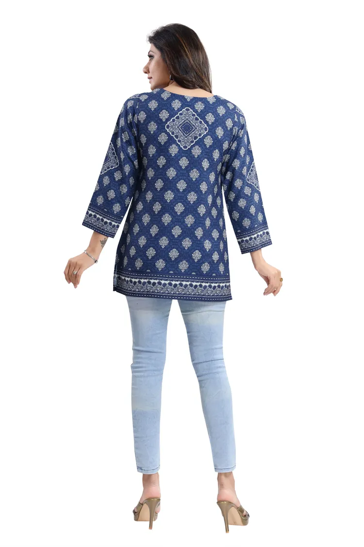 Bright as Summer Cool Printed Short Kurti Tunic Top