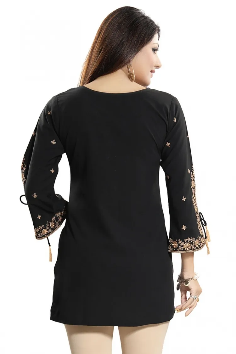 Gracefully Black Alluring Indian Designer Kurti Tunic