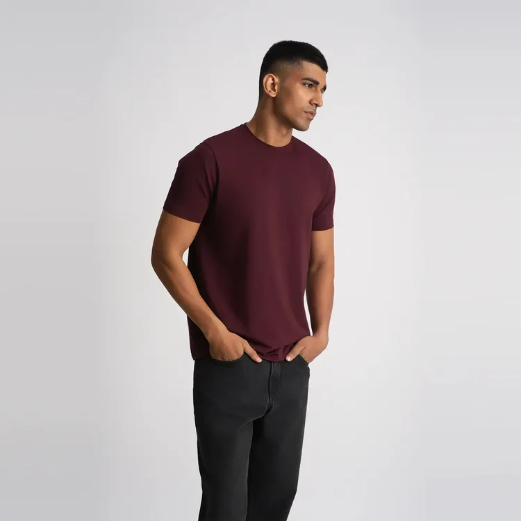 RELAXED FINE LINE TSHIRT MAROON