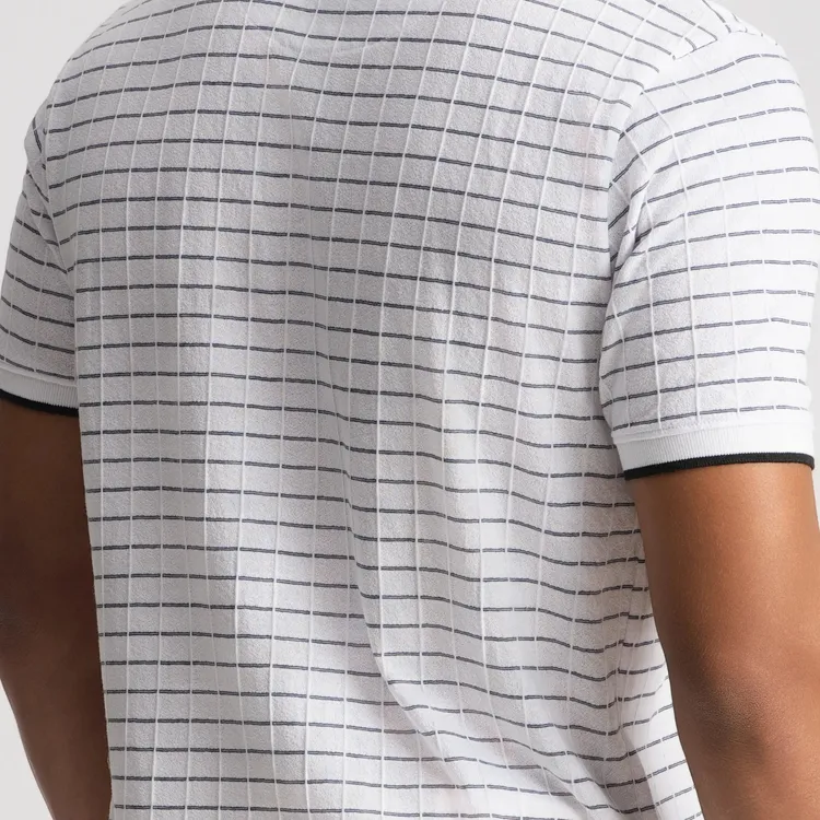 TEXTURA WHITE POLO TSHIRT