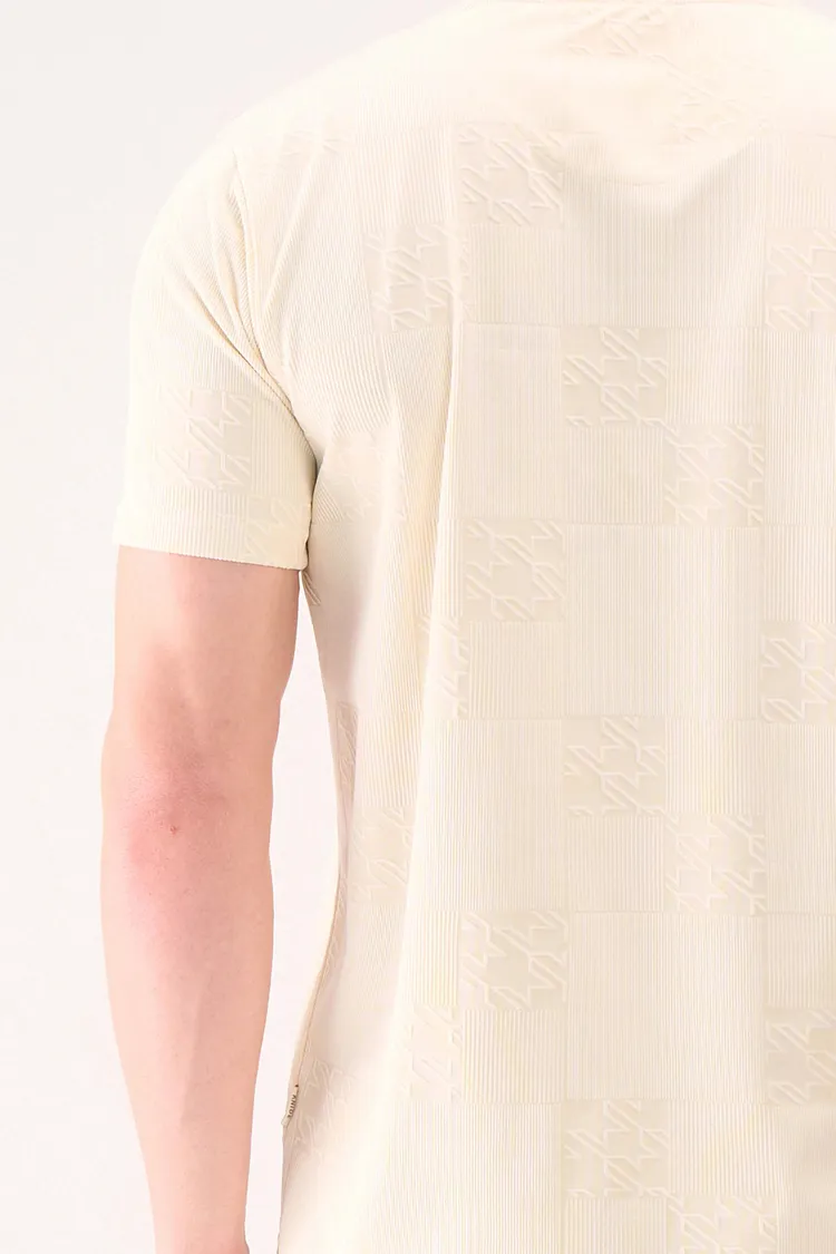 REGULAR FIT TEXTURED OFFWHITE