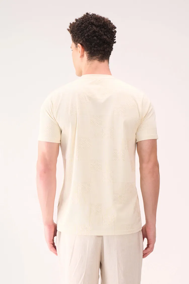 REGULAR FIT TEXTURED OFFWHITE