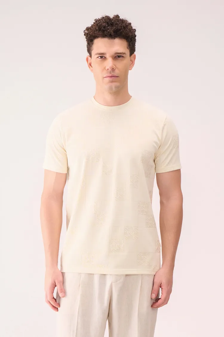 REGULAR FIT TEXTURED OFFWHITE