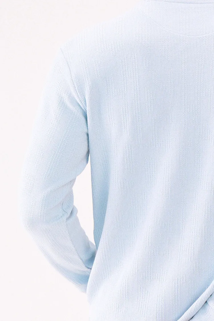 KNITTED LONG SLEEVES LIGHT BLUE