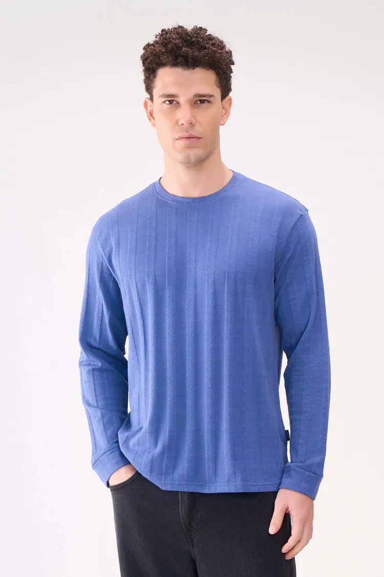 KNITTED LONG SLEEVES BLUE