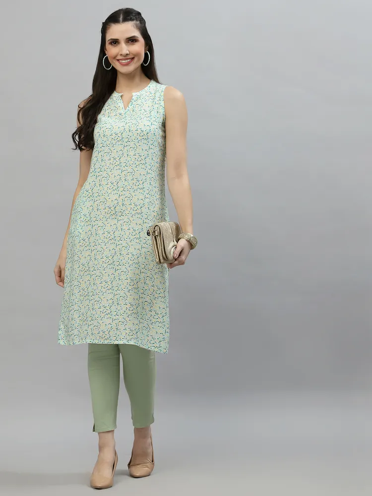Women Multicolor Viscose Sleeveless Kurta
