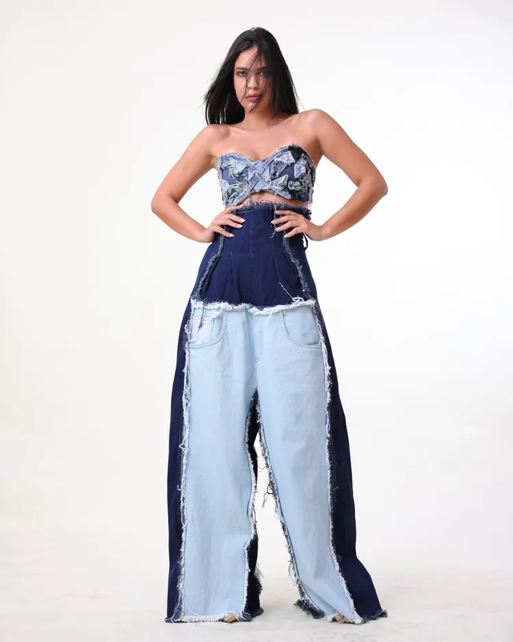 Georgie Corset Denim - Blue