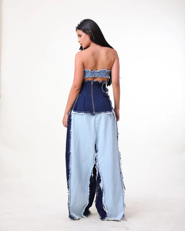 Georgie Corset Denim - Blue