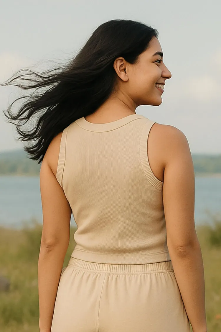 Free Spirit Ribbed Tank In Marshmallow