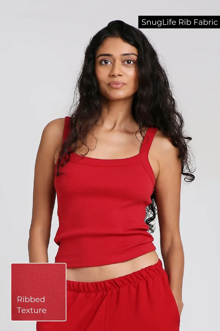 Strappy Tank in Cherry Red