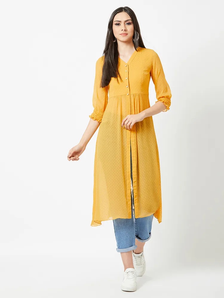 Miss Chase Women's Mustard Yellow Maxi Top