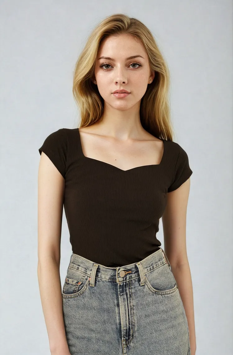 MWB Sweetheart Neckline Rib Top