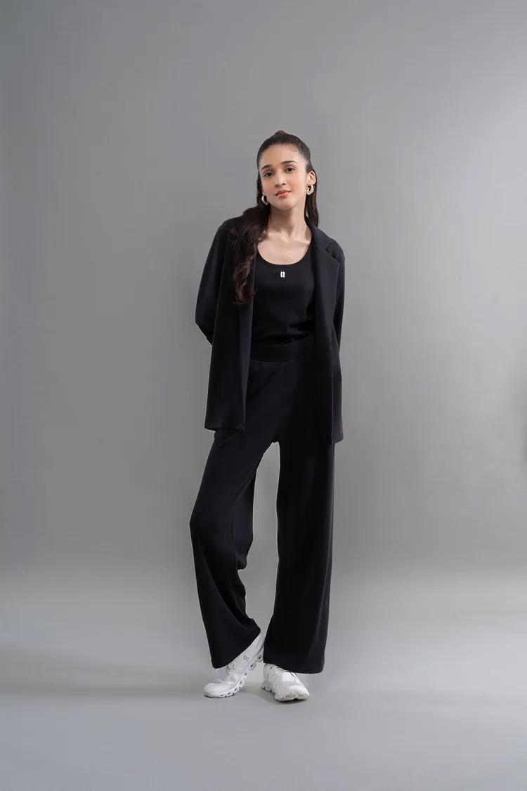 Snugknit Black Flared Pant