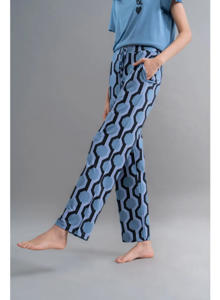 Midnight Blue Geometric Modal Pajamas
