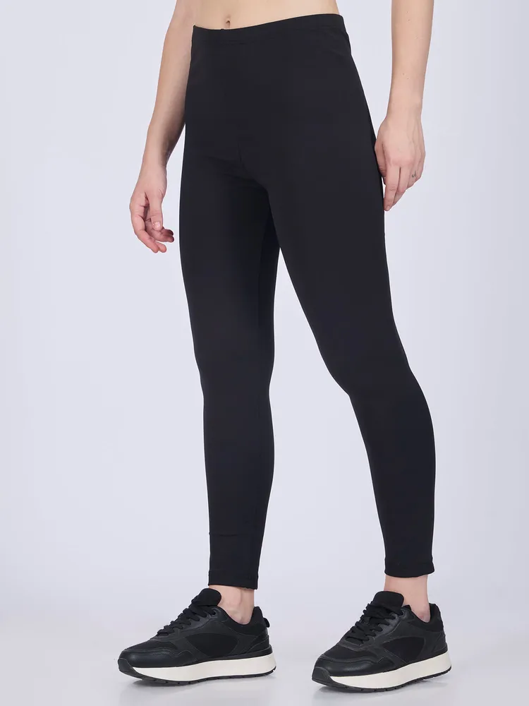 Black Basic Solid Leggings