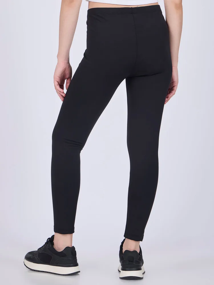 Black Basic Solid Leggings
