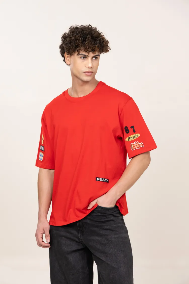 Founder's Tee Embroided Tshirt (Red)