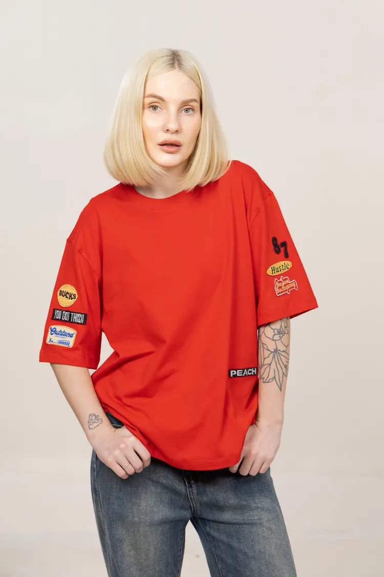 Founder's Tee Embroided Tshirt (Red)