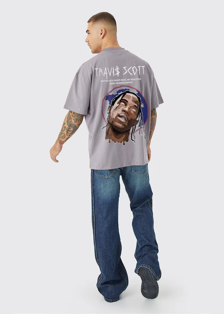 Travis Scott Oversized Printed T-Shirt